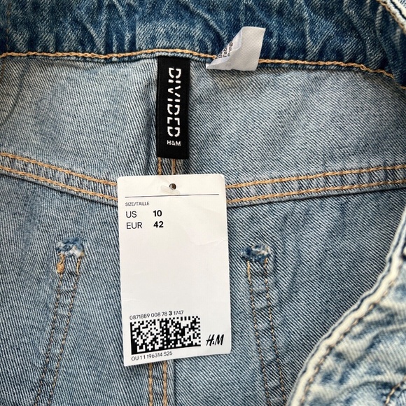 New H&M Jeans Wide Large High Waist Loose Size 10 Medium Wash 5 Pocket NWT - Picture 5 of 5